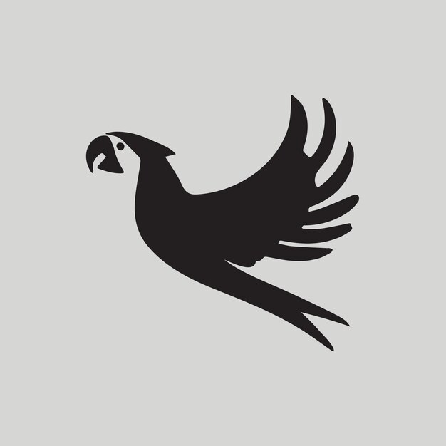 Modern parrot logo Minimal clean icon for company