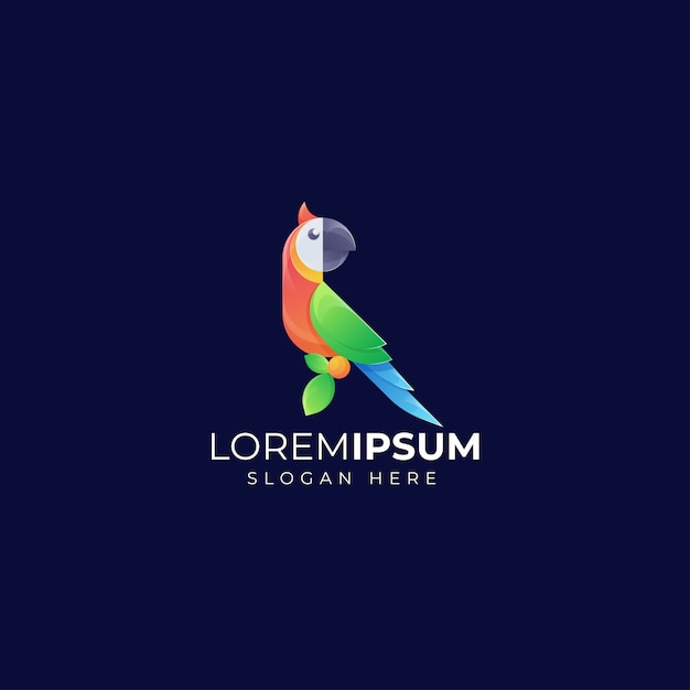 Modern parrot logo template