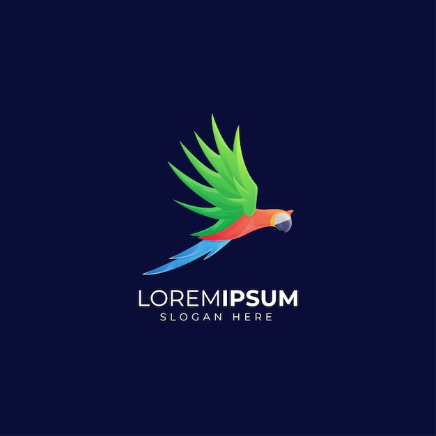 Шаблон логотипа современного попугая