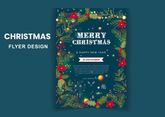 Modern party deign christmas party flyer template