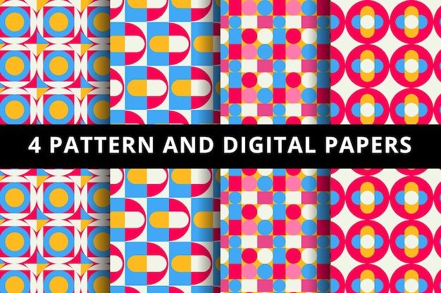 Modern patroon en digitaal papier Vector Modern naadloos patroon en digitaal papier