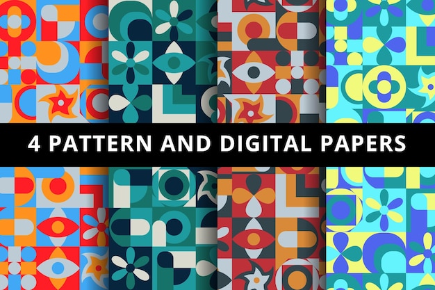 현대 패턴 및 디지털 종이 벡터 현대 완벽 한 패턴 및 디지털 종이