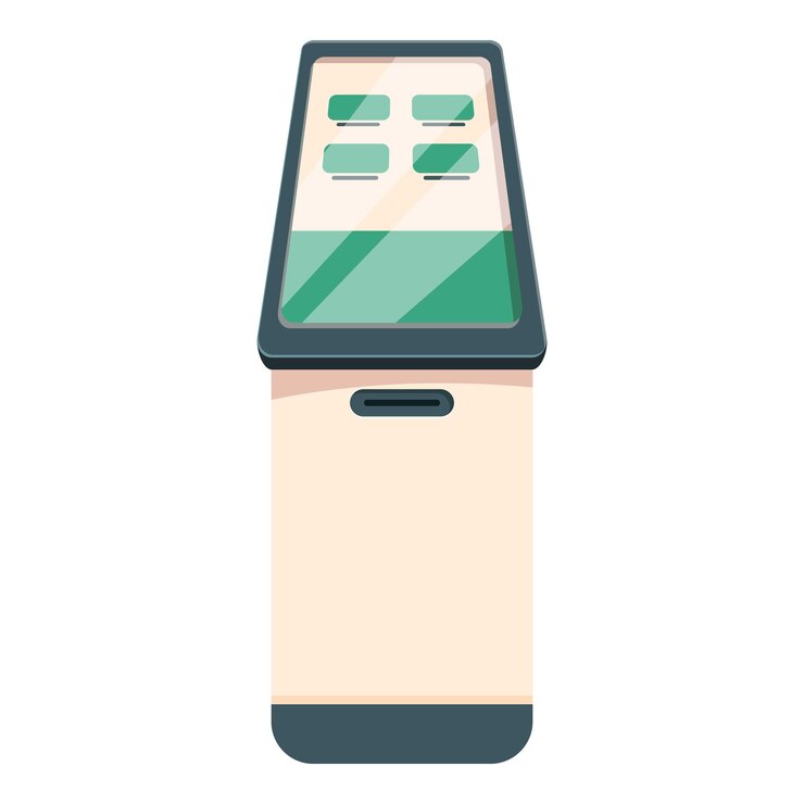 Vector modern payment terminal accepting contactless payments