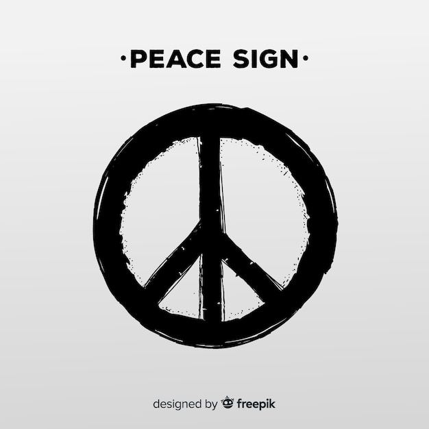 Modern peace symbol with grunge style