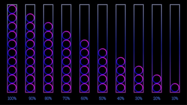 Vector modern percentage infographics-object in de vorm van een ring in doos