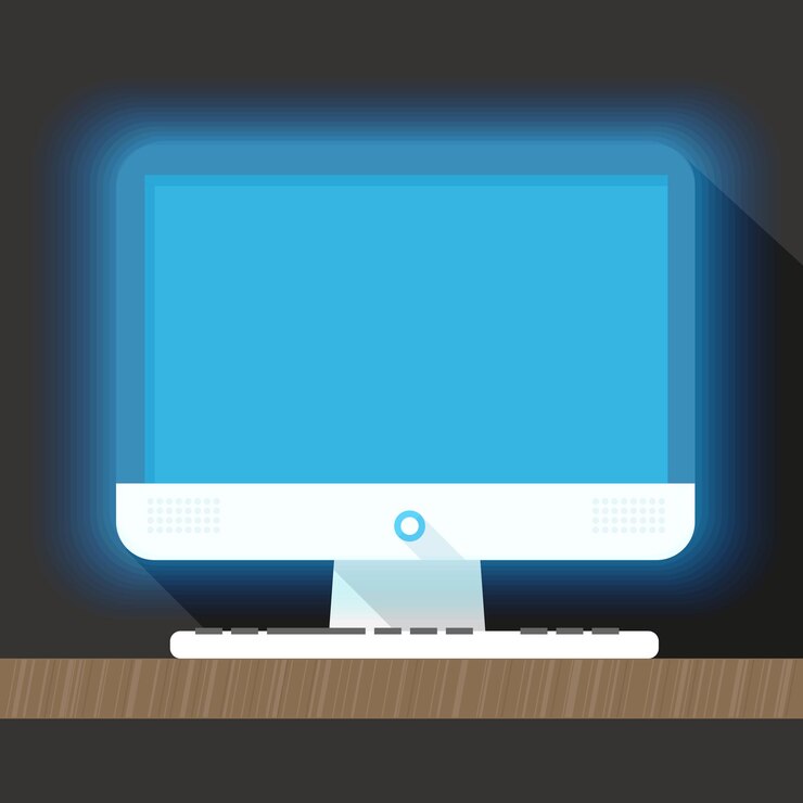 Vector modern personal computer flat design illustration layout for a content