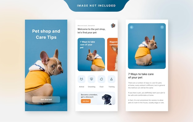 Modern pet shop ui design template vector