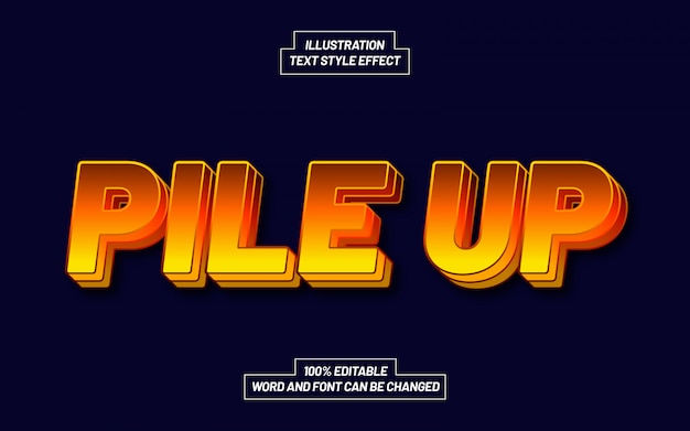 Современный эффект стиля текста Pile Up