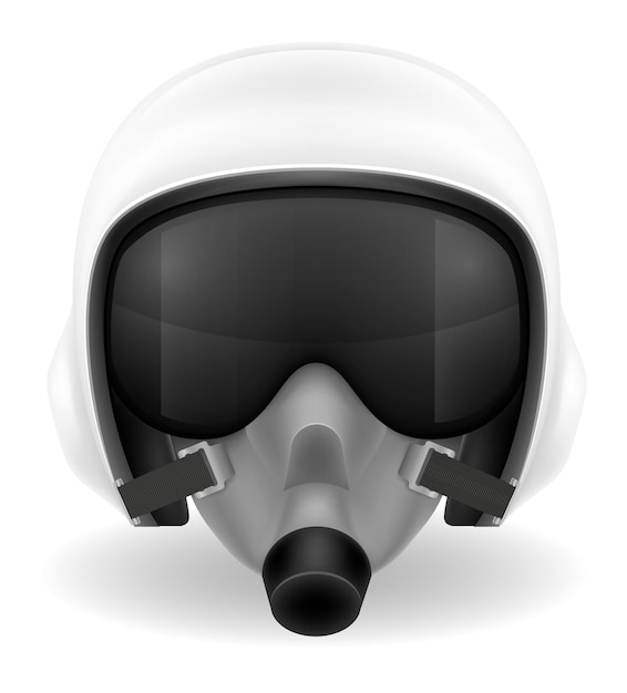 Modern pilot helmet for a fighter or combat helicopter vector illustration