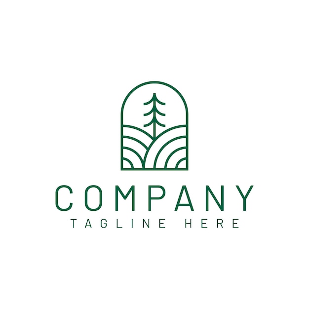 Modern pine tree logo design