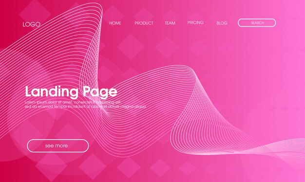 Modern pink abstract lang page design vector