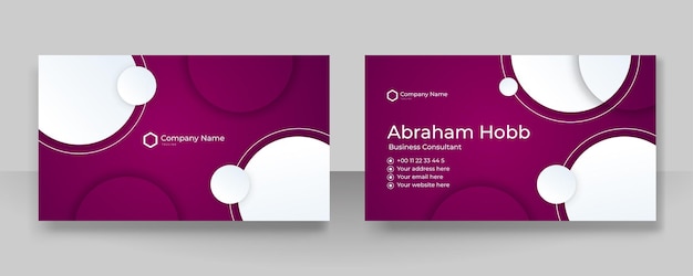 Modern pink and purple business card design template