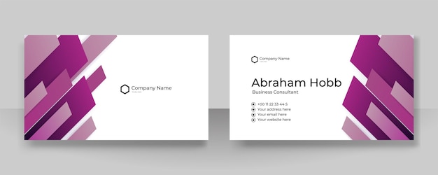 Vector modern pink purple business card design template