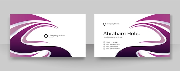 Modern pink purple business card design template