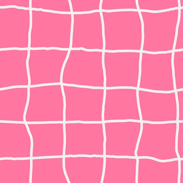 Modern pink twisted seamless pattern with grid