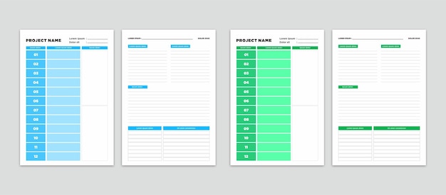 Современный набор шаблонов планировщика для планировщика и списка дел