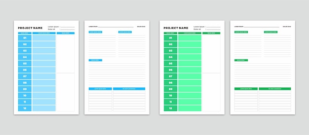 플래너 및 할 일 목록 프로젝트의 현대 플래너 템플릿 세트