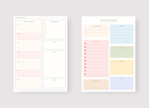 ベクトル 最新のプランナーテンプレートセットプランナーのセットとtodoリストウィークリープランナーテンプレート