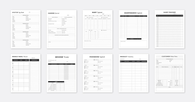 Vector modern planner templates planner templates collection