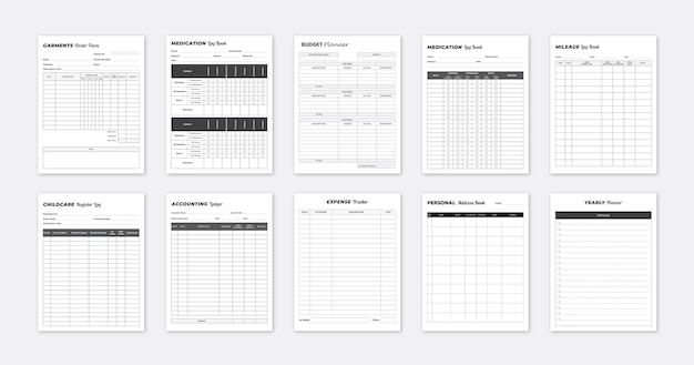 Vector modern planner templates or planner templates collection