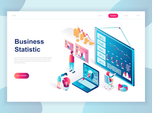 Modern plat ontwerp isometrisch concept van bedrijfsstatistiek