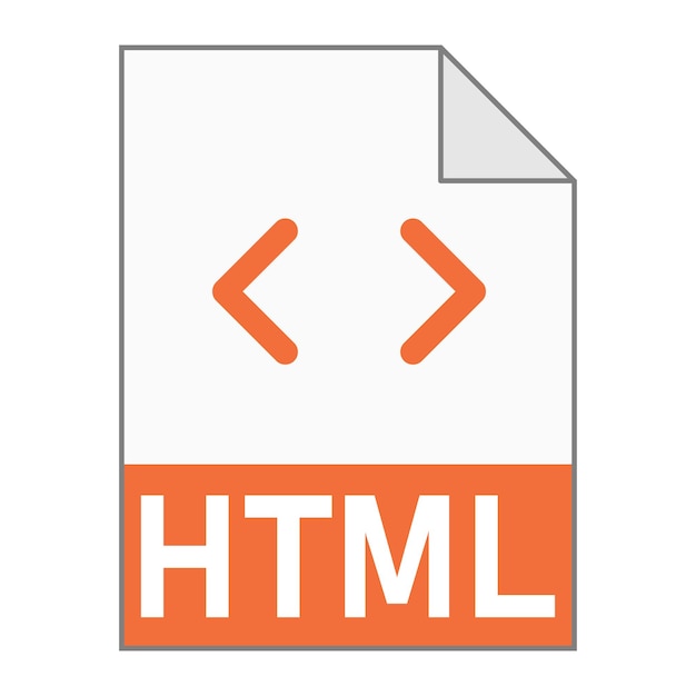 Modern plat ontwerp van HTML-bestandspictogram voor web Eenvoudige stijl