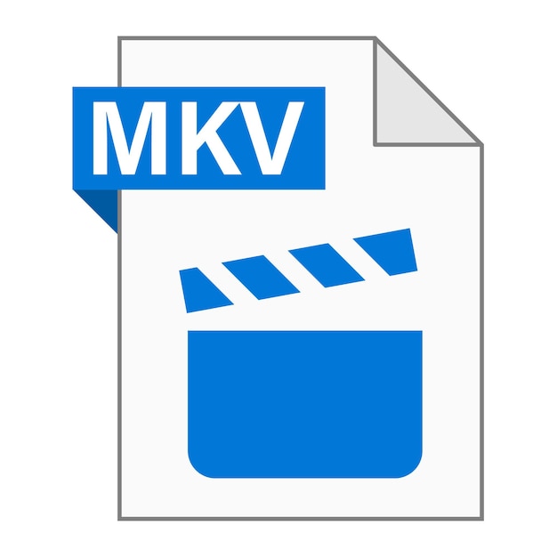 Modern plat ontwerp van MKV-bestandspictogram voor web