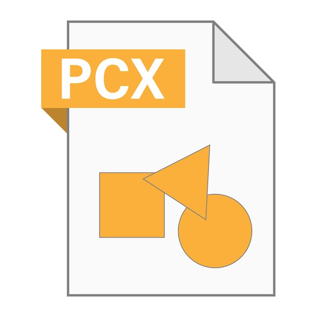 Modern plat ontwerp van pcx-bestandspictogram voor web