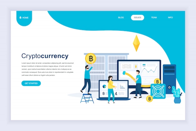 Modern plat ontwerpconcept van cryptocurrency exchange