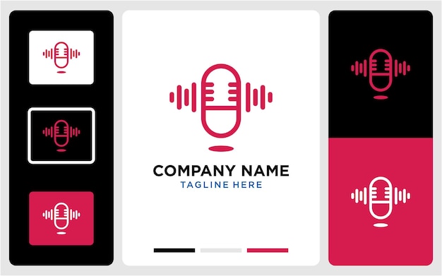 Modern podcast logo design template