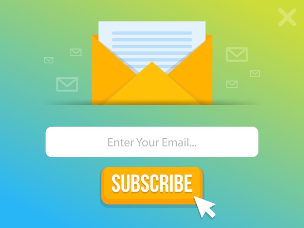 Modern pop-up subscribe form for your website and blog. Vector illustration template.