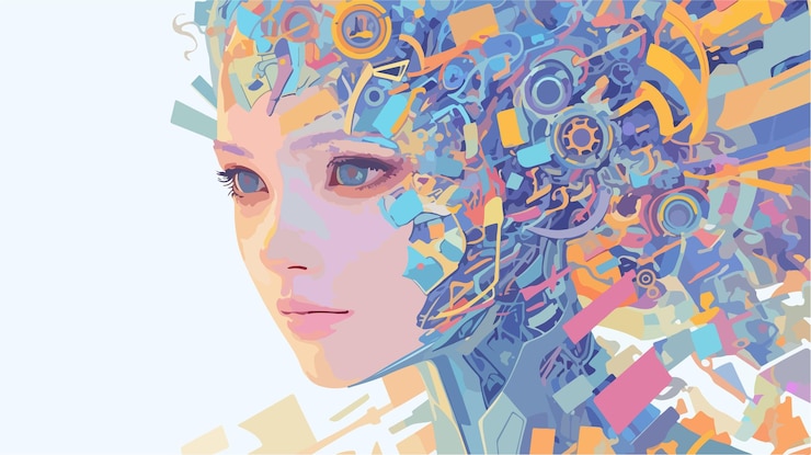 Vector 現代的なスタイルでプロのビジネスウーマンを描いた現代的な肖像画