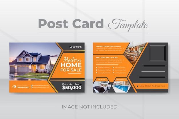 Vector modern postcard design template