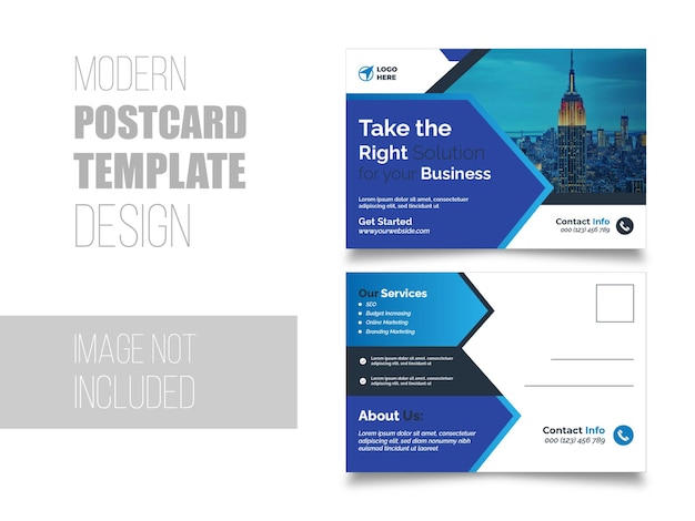 Modern postcard template design template