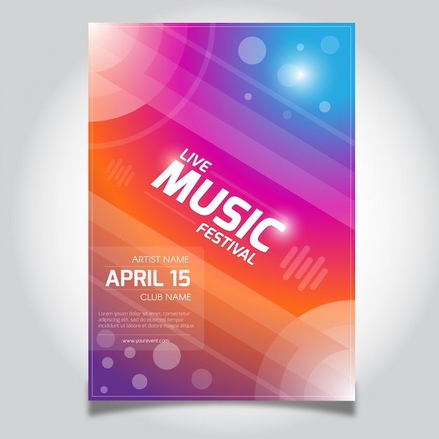 Modern poster design for music festival