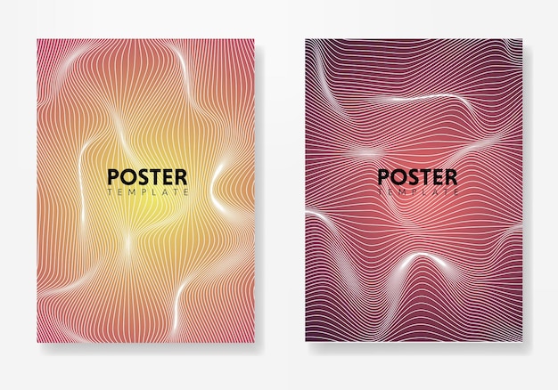 Modern poster design with abstract wave and lines.