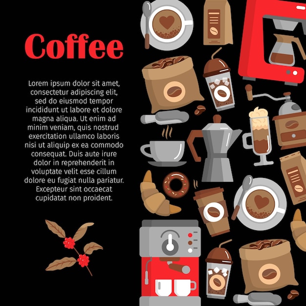 modern poster with coffee background