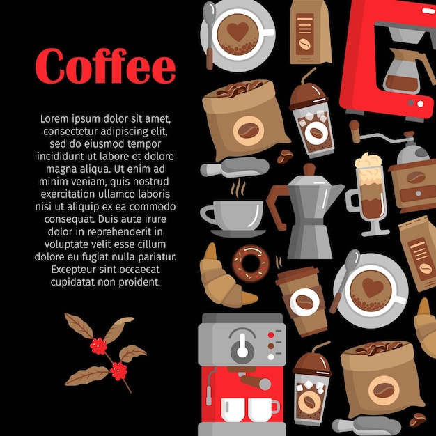 Modern poster with coffee background