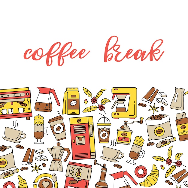 Modern poster with coffee background