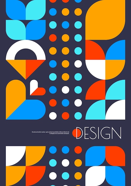 Modern poster with geometric Bauhaus pattern