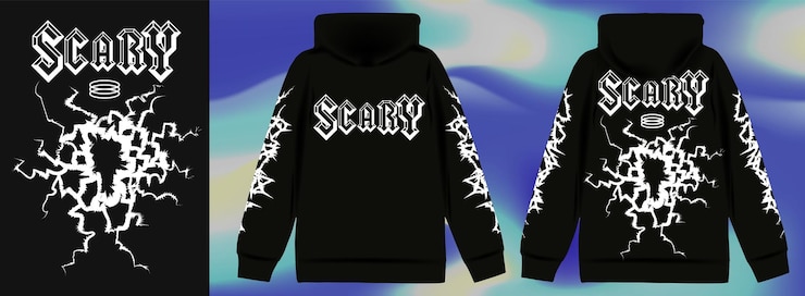 Vector modern poster with text scary in horror style stylish print for streetwear print for tshirts