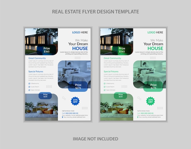 Modern premium vector Real estate building construction dream home flyer template free.