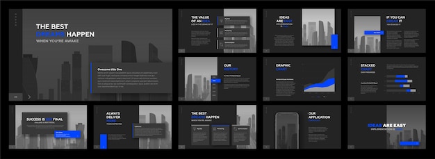 Modern presentation corporate templates set.