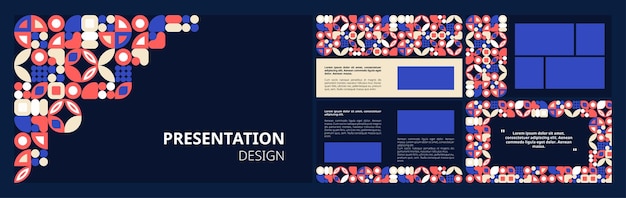 Modern presentation templates Presentation design portfolio vector layout geometric background