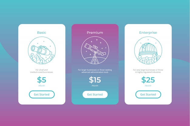 Vector modern pricing table template