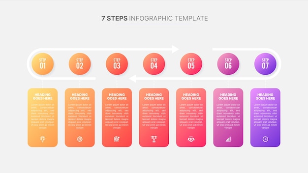 Вектор Современный процесс цикла круглого дизайна инфографики шаблон с 7 этапами