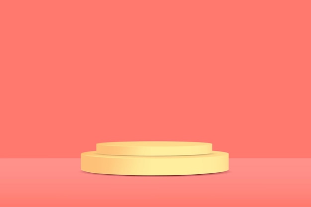 Modern Product podium on tne pink background Vector