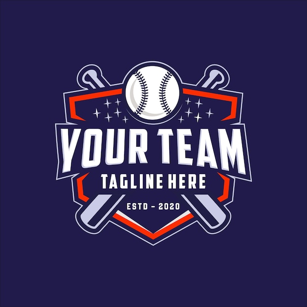 Современный шаблон логотипа профессионального бейсбола для бейсбольного клуба