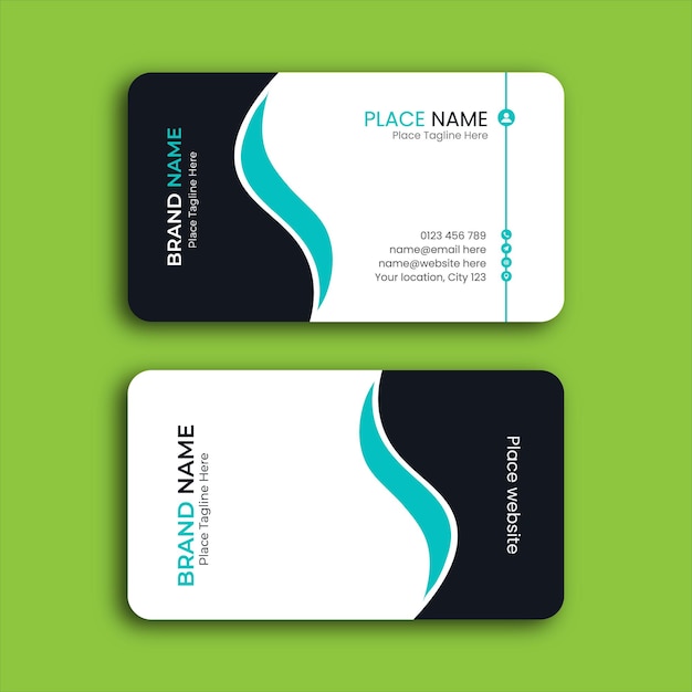 Modern professional black and white vector business card template