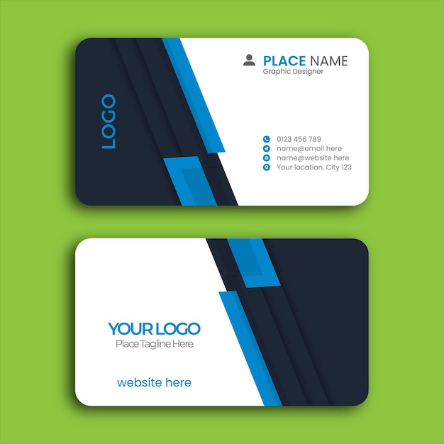 Modern professional black and white vector business card template
